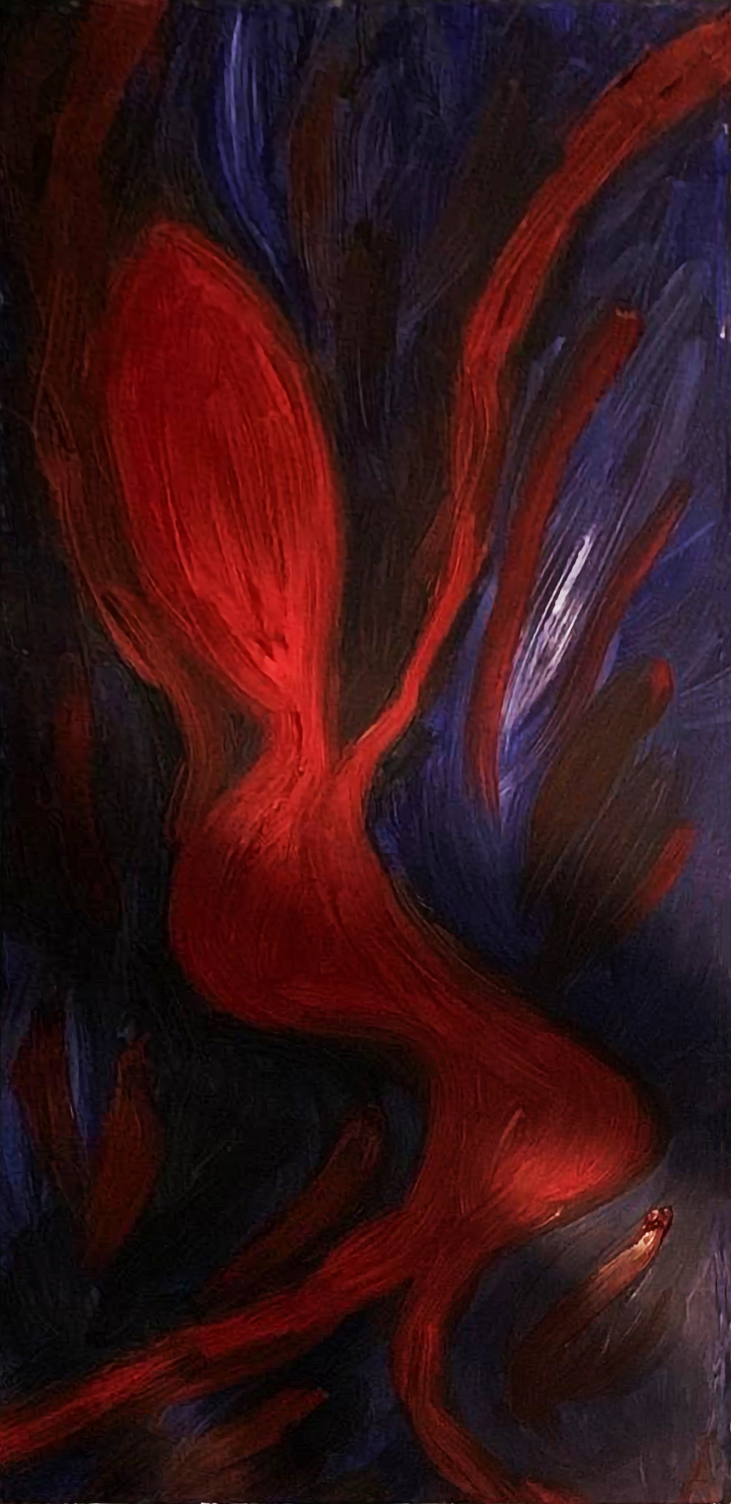 Alessandra Mattanza | DANCING, 11.8 x 15.7 in - Oil on Canvas. An original work in oils on canvas, a figure dances.