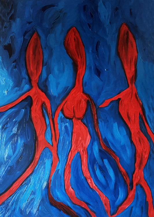 THE THREE, 99.8 × 69.8 cm