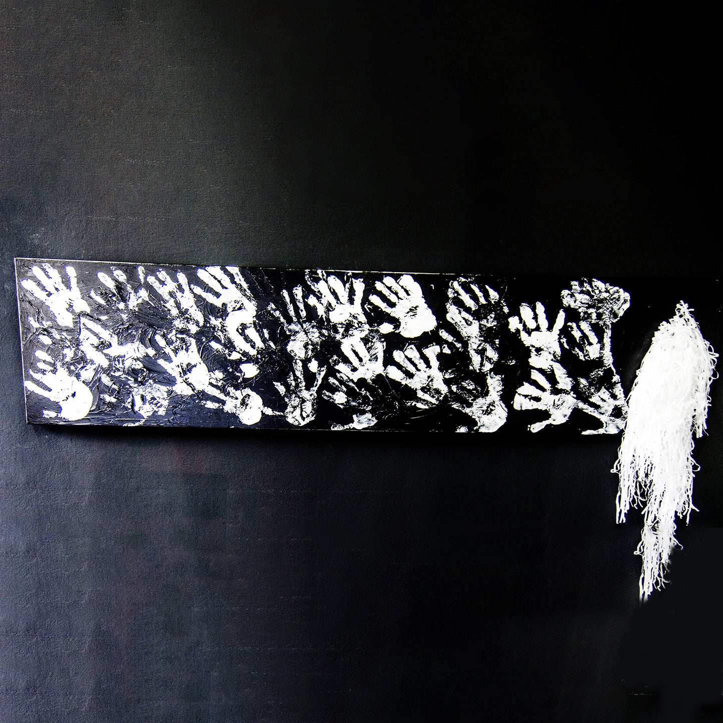 Knife, paper, acrylic on canvas, HUMANITY (2022)