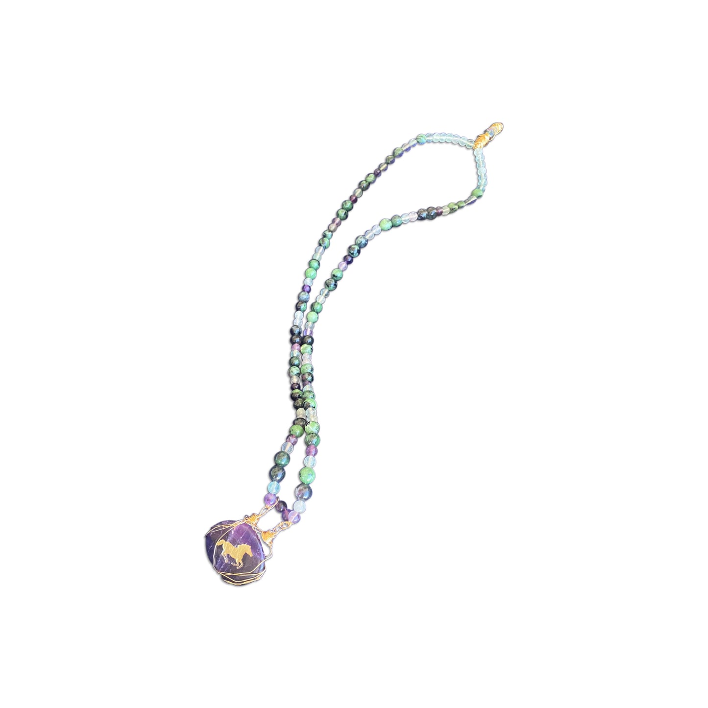 Alessandra Mattanza | HORSE POWER - An ART TOTEM NECKLACE, created from precious and semiprecious stones, for good energy and luck, to be hung on a wall, displayed on a table, or worn only on very special occasions.