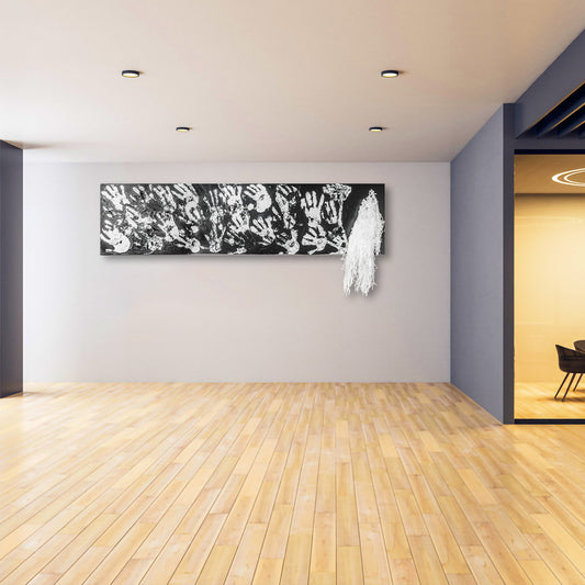 Alessandra Mattanza | Knife, paper, acrylic on canvas, HUMANITY (2022) - Acrylic on Canvas.