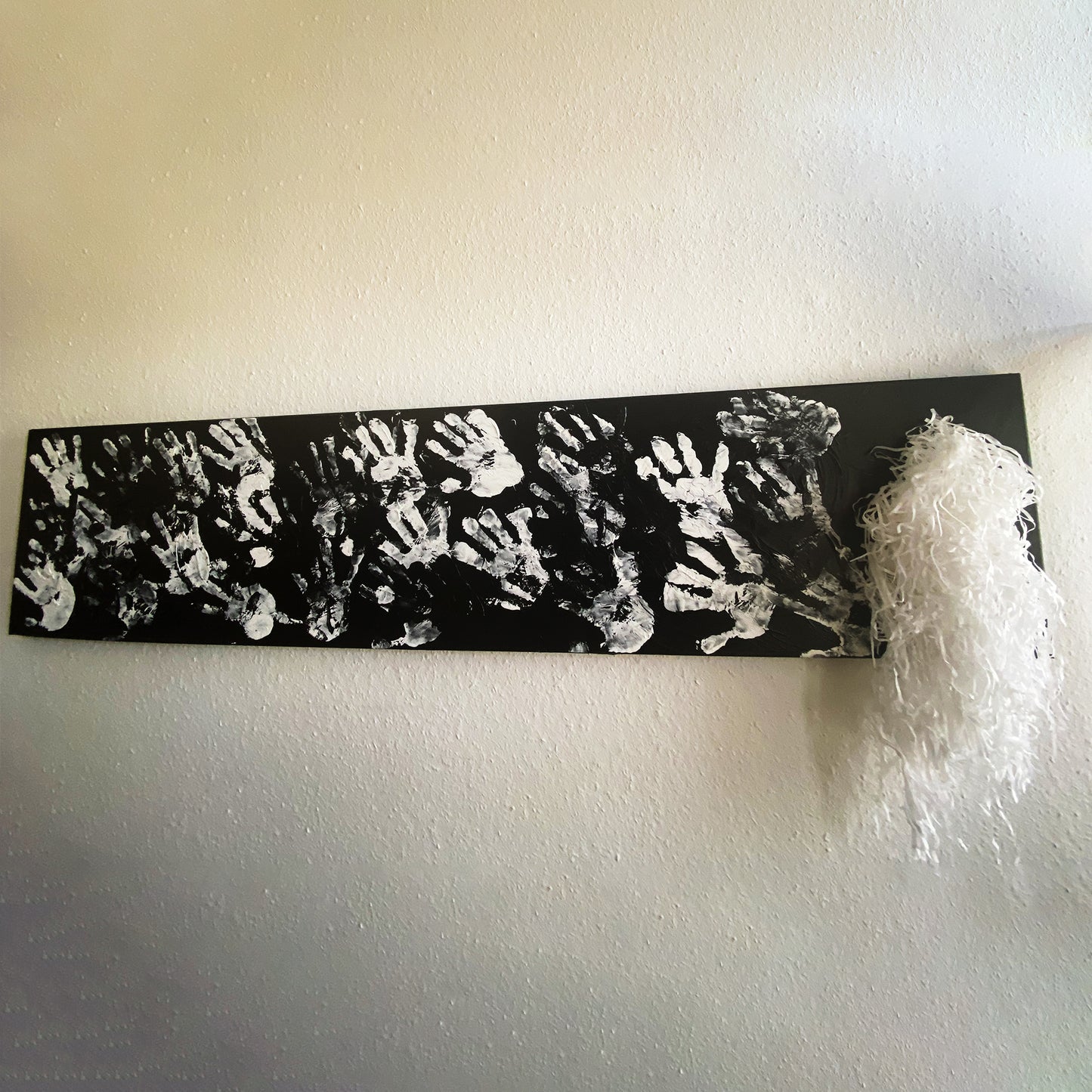 Knife, paper, acrylic on canvas, HUMANITY (2022)
