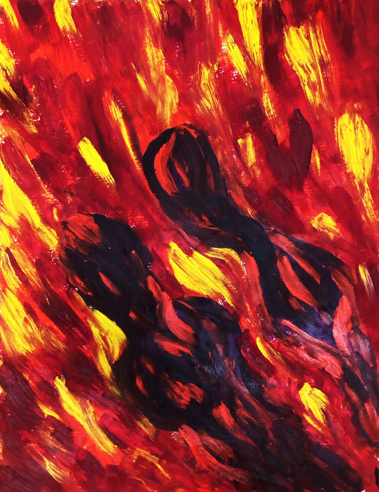 Alessandra Mattanza | HEARTS ON FIRE, 23.4 x 33.1 in - Oil on Paper.