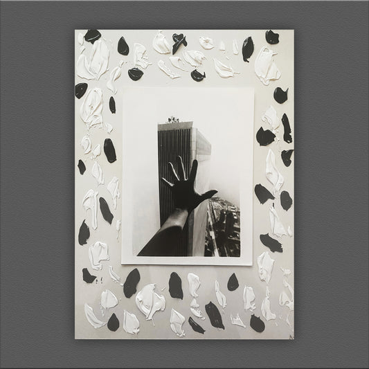 Photography (2010), acrylic, knife on plexiglass, SEPTEMBER 11TH, WORLD TRADE CENTER (2022)