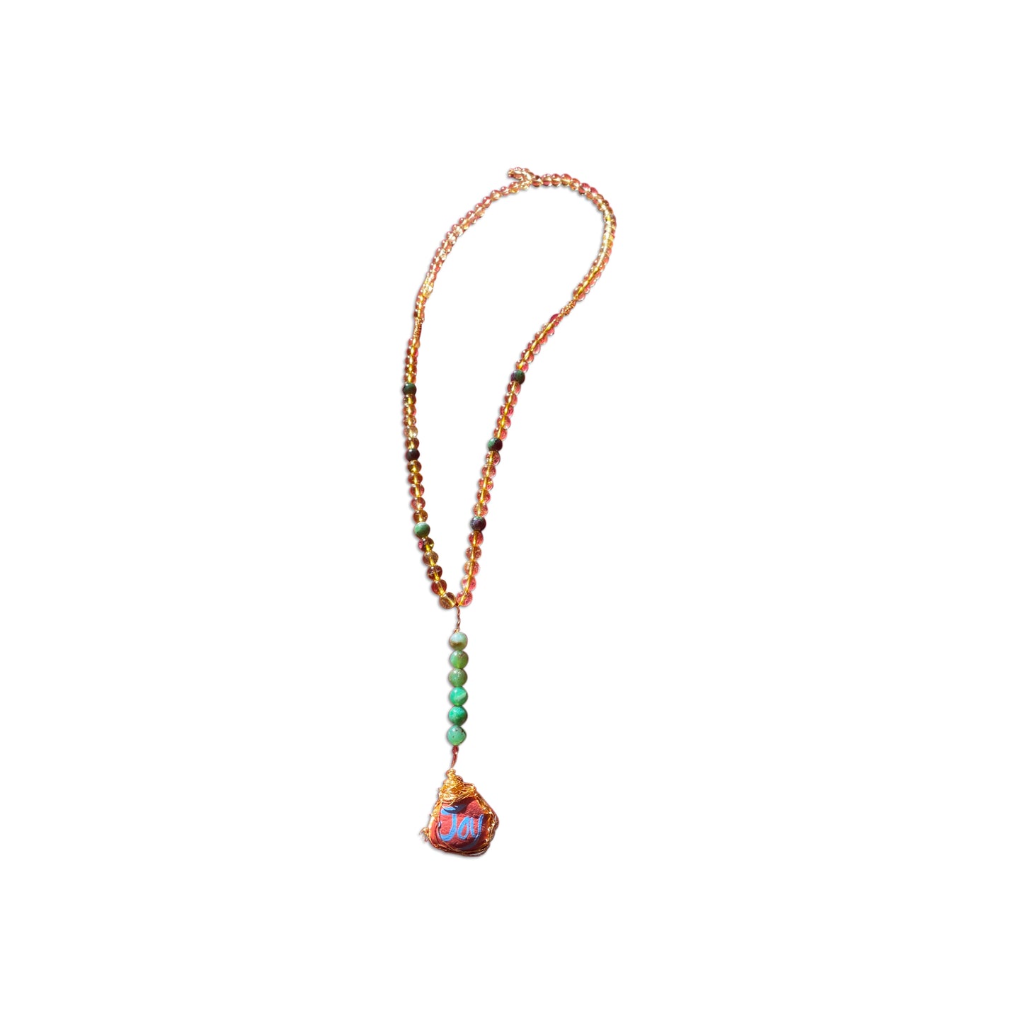 Alessandra Mattanza | JOY - An ART TOTEM NECKLACE, created from precious and semiprecious stones, for good energy and luck, to be hung on a wall, displayed on a table, or worn only on very special occasions.